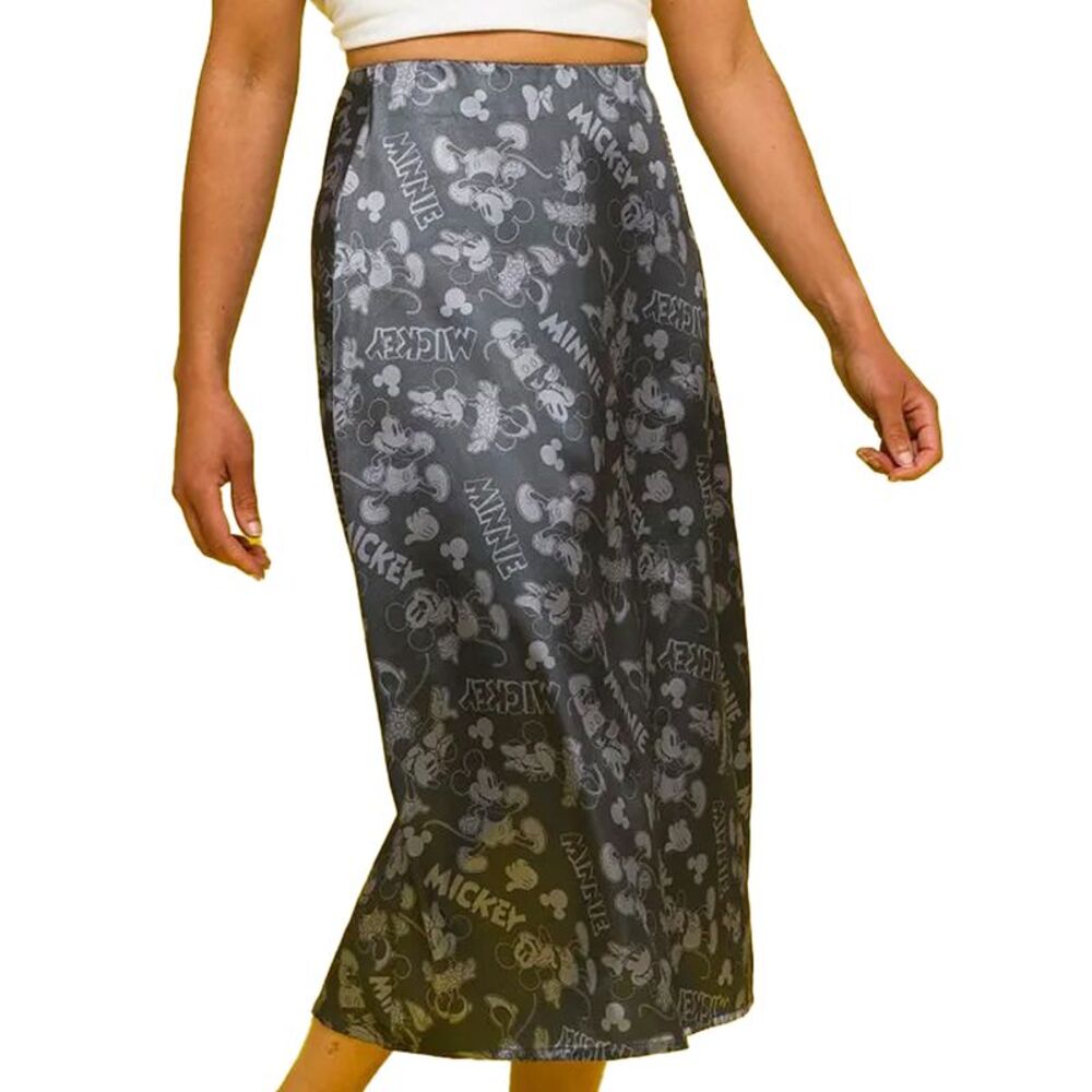 Disney Womens/Ladies Mickey Mouse & Minnie Mouse Patterned Satin Midi Skirt / Bl - Picture 3 of 3